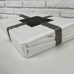 Комплект постельного белья ЕВРО 100% Сатин однотонный белый