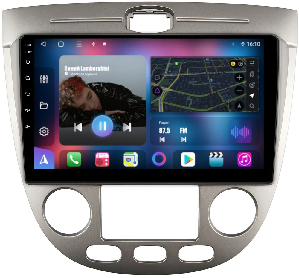 Магнитола для Chevrolet Lacetti хэтчбек (климат) - FarCar BM3038M на Android 13, QLED, TS10, 4Гб+32Гб, CarPlay, 4G SIM-слот