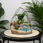 Готовый флорариум с суккулентами Hill с озером