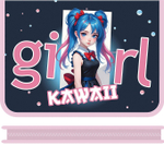 Папка д/тетрадей А5 молния вокруг печать на пластике 230/180/25 "Девочка с бантиками 2025" (Пчелка)