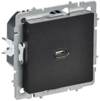 BRITE Розетка USB C 65Вт высокоскоростная зарядка РЮ12-1-БрЧ черный IEK