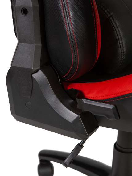 Кресло офисное Норден / Лотус PRO carbon / Lotus PRO carbon / черно - красная экокожа/ стальная крестовина