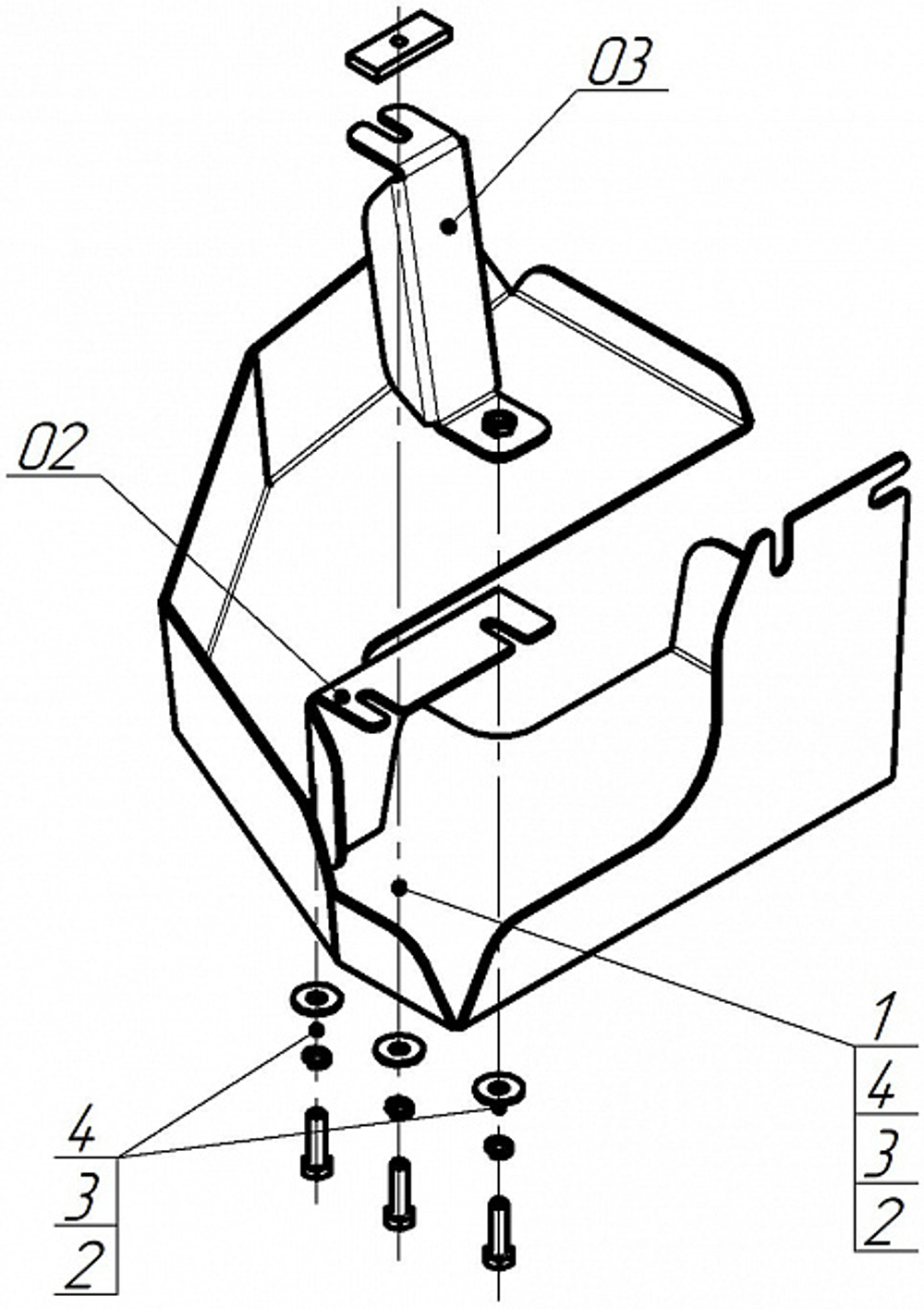 Защита трубок кондиционера. 3 мм, Сталь для Ford Tourneo Custom 2023-н.в., Motodor.10709