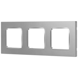 Рамка для розеток и выключателей ЭРА Серия 12 12-5203-03 на 3 поста, Классик, алюминий