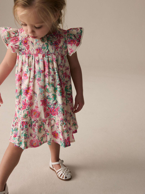 Платье для девочки Next E89-851, Кремовый, Розовый