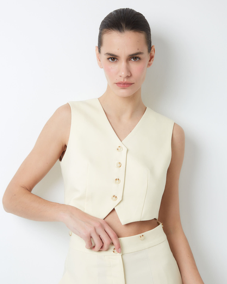 Жилет из шерсти белый шоколад