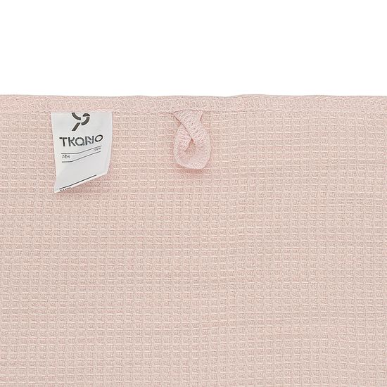 Набор из двух вафельных полотенец изо льна цвета пыльной розы из коллекции essential, 50х70 см