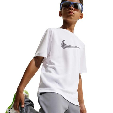 Детская теннисная футболка Nike Boys Dri-FIT Multi Short Sleeve - white/black
