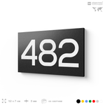 Номер на дверь 482, табличка на дверь для офиса, квартиры, кабинета, аудитории, склада, черная 120х70 мм, Айдентика Технолоджи