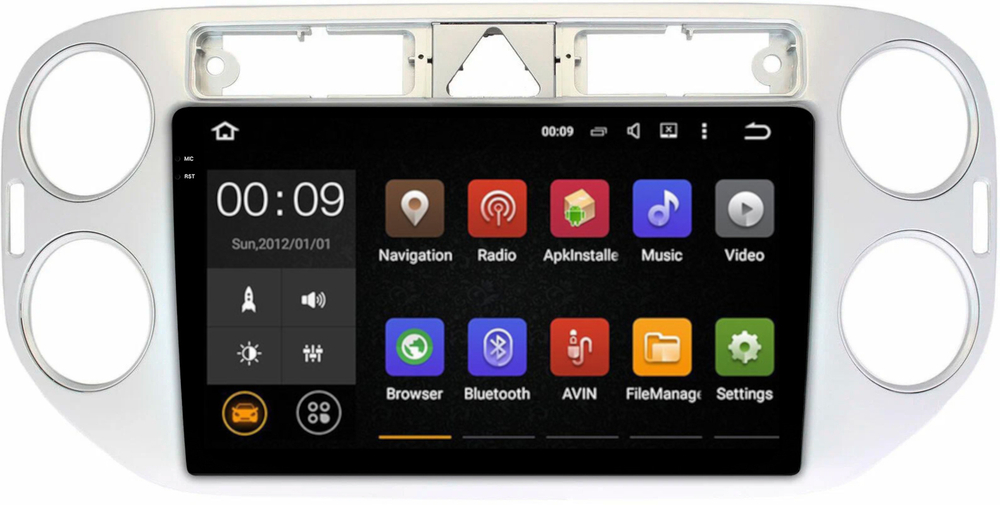 Магнитола для Volkswagen Tiguan 2007-2017 (серебро/черный) - AIROC 2K RX-3704 Android 13, QLed+2K,  ТОП процессор, 8/128, CarPlay, SIM-слот