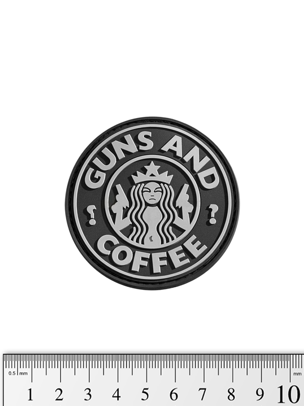 Шеврон Guns & Coffee PVC. Чёрный