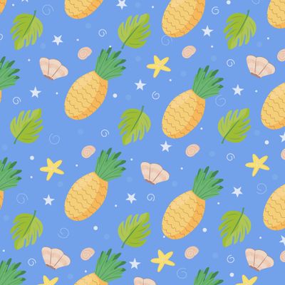 ананасы на синем