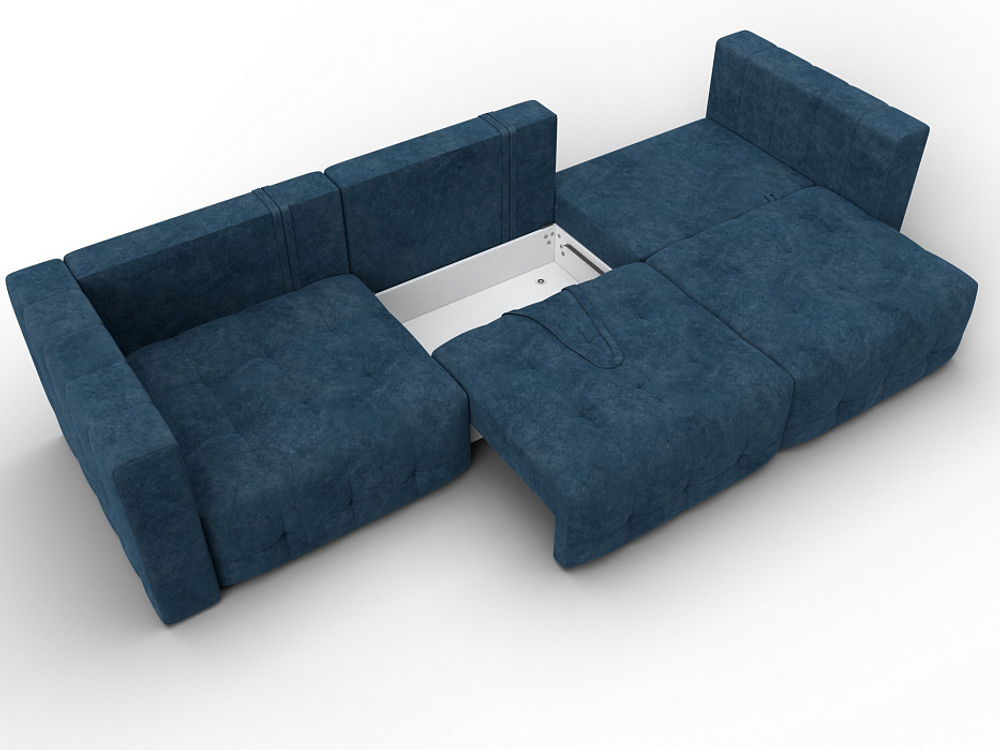 Диван прямой Лига-052 НПБ Лонг, BRUT 11 ВЕЛЮР синий