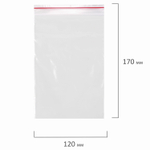 Пакеты с замком ZIP LOCK "зиплок" комплект 100 шт. 120х170 мм ПВД толщина 35 микрон BRAUBERG (10 штук в упаковке)