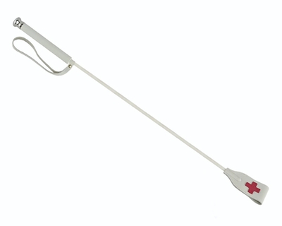 Белый стек с деревянной рукоятью - 70 см. (Цвет: белый с красным)