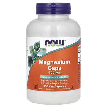 Now Foods Magnesium caps 400 mg 180 veg capsules, Магний