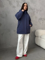 Куртка весенняя удлиненная с капюшоном