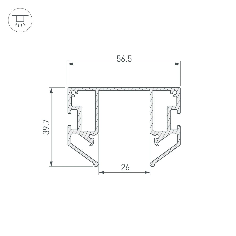 Профиль-держатель MAG-STRETCH-25-2000 (5LN) (Arlight, Алюминий) 056188