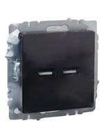 BRITE Розетка USB A+A 5В 3,1А РЮ10-1-БрЧ черный IEK
