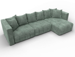 Диван угловой Лига-052 НПБ Лонг угол универсальный, BRUT 08 ВЕЛЮР зеленый