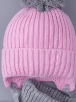 Шапка для девочки осенняя вязаная и снуд