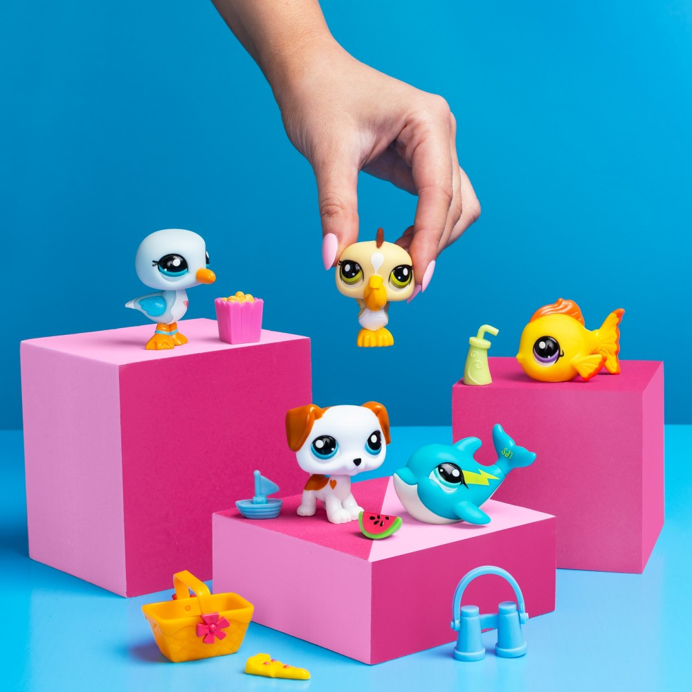 Littlest Pet Shop - Пляжный набор с пятью животными 5-ПАК + аксессуары LPS00517