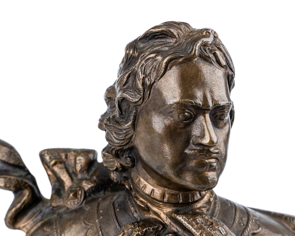 Бронзовый бюст Петра I. Скульптор А. С. Чаркин. Бронза, литьё. «Монументскульптура», Ленинград, 1980