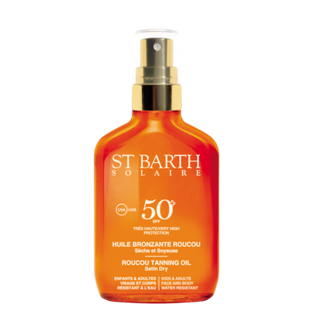LIGNE ST BARTH ROUCOU TANNING OIL SATIN DRY VERY HIGH PROTECTION SPF 50+ 100 мл. Сухое масло помадного дерева SPF 50+