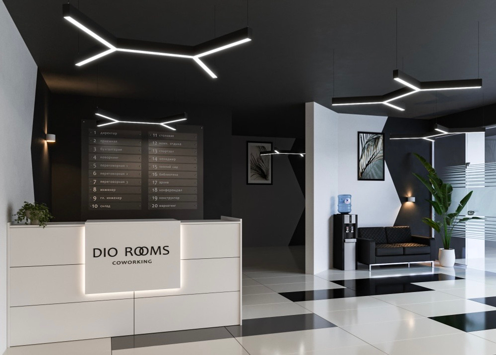 Подвесной LED светильник LP85-TRIOLA-DUO-1100 154Вт (сегмент 1128 мм) 3000K 14168Лм черный 2343х2004х80мм DARKLUM