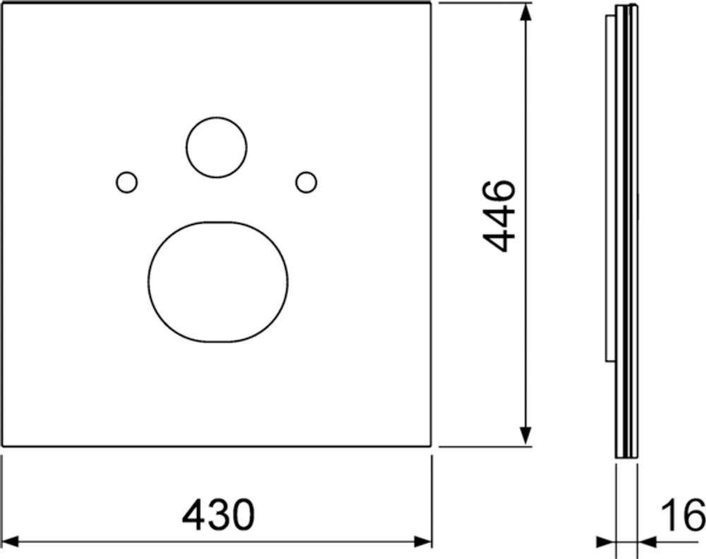Стеклянная панель TECElux для установки унитазов-биде (Duravit и т. п.), нижняя, стекло белое
