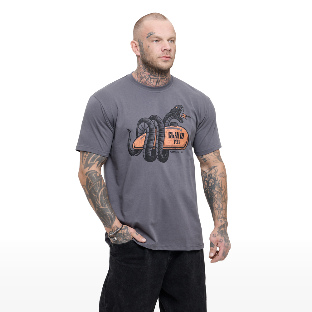 Футболка CLAN13 GASOLIN SNAKE, серый