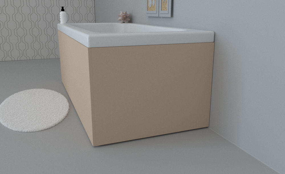 Экран для ванны торцевой правый TE-1R-203 бежевый матовый soft touch