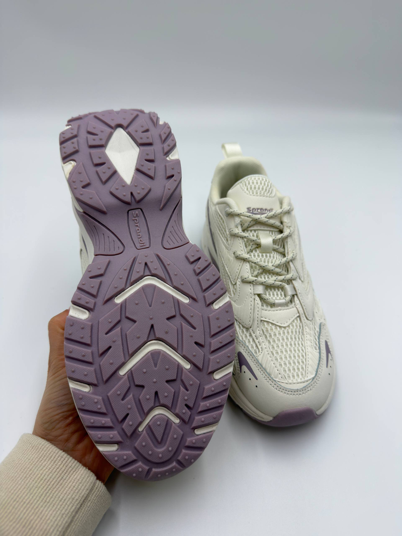 Женские кроссовки арт. 7W226C86-4 цвет "бежевый/фиолетовый"