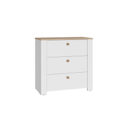 Комод с ящиками 16.228.03 Джастин Белый шагрень, Дуб Белый