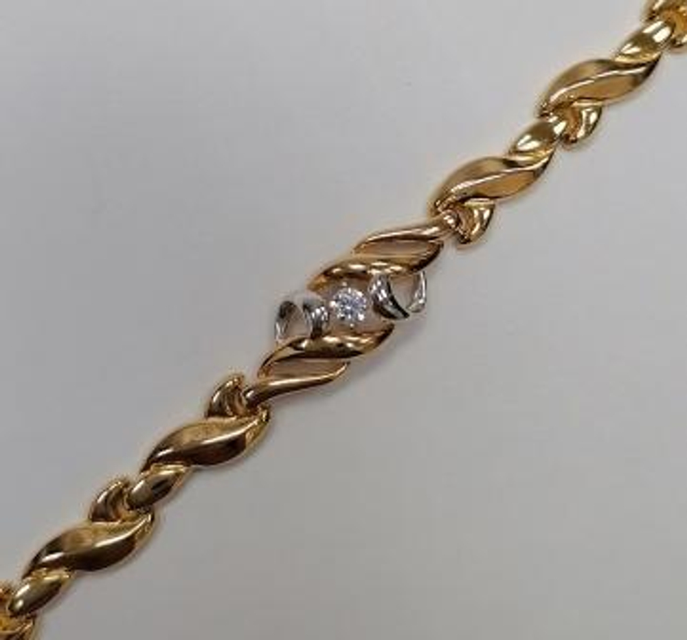 Браслет из золота с фианитами