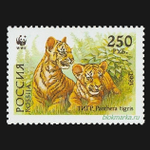 Россия 1993 г № 124-127 Серия Уссурийский тигр Чистая MNH **