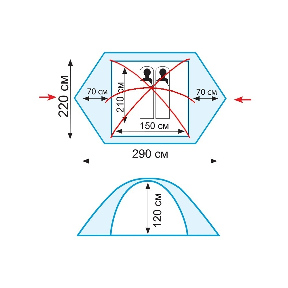 Tramp палатка Peak 2 (V2) (зеленый)