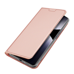 Чехол книжка из PU кожи розового цвета от Dux Ducis для Xiaomi Redmi Note 14 Pro 4G, серия Skin Pro Series Case