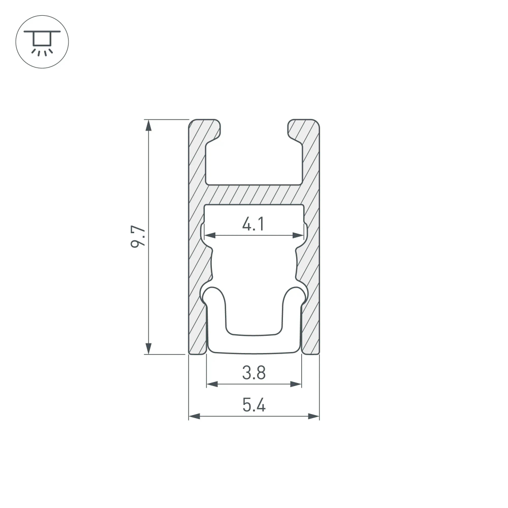 Профиль ARH-MICRO-0510-2000 ANOD (Arlight, Алюминий) 036385