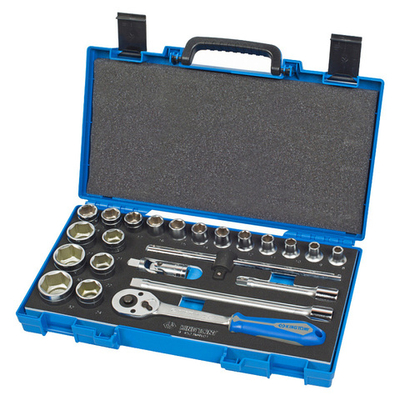 KING TONY (4523MRV01) Набор торцевых головок с принадлежностями 1/2", 6-гранные, 8-32 мм, 23 предмета