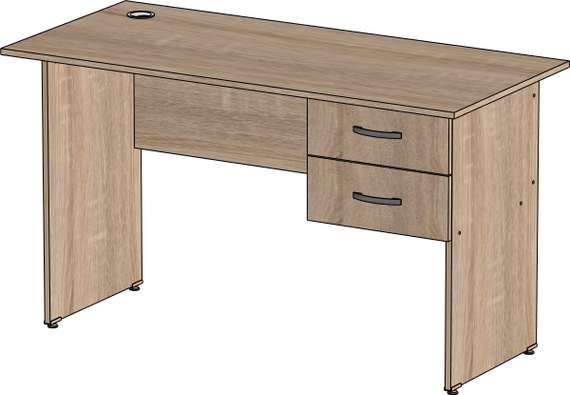 Стол письменный 2 ящика Стандарт- дуб сонома