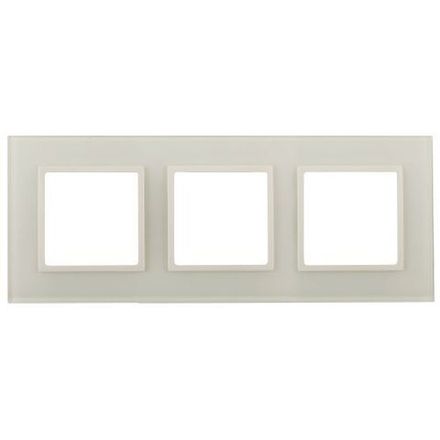 Рамка 3-м 14-5103-02 стекло Elegance сл. кость+сл. кость ЭРА Б0034507