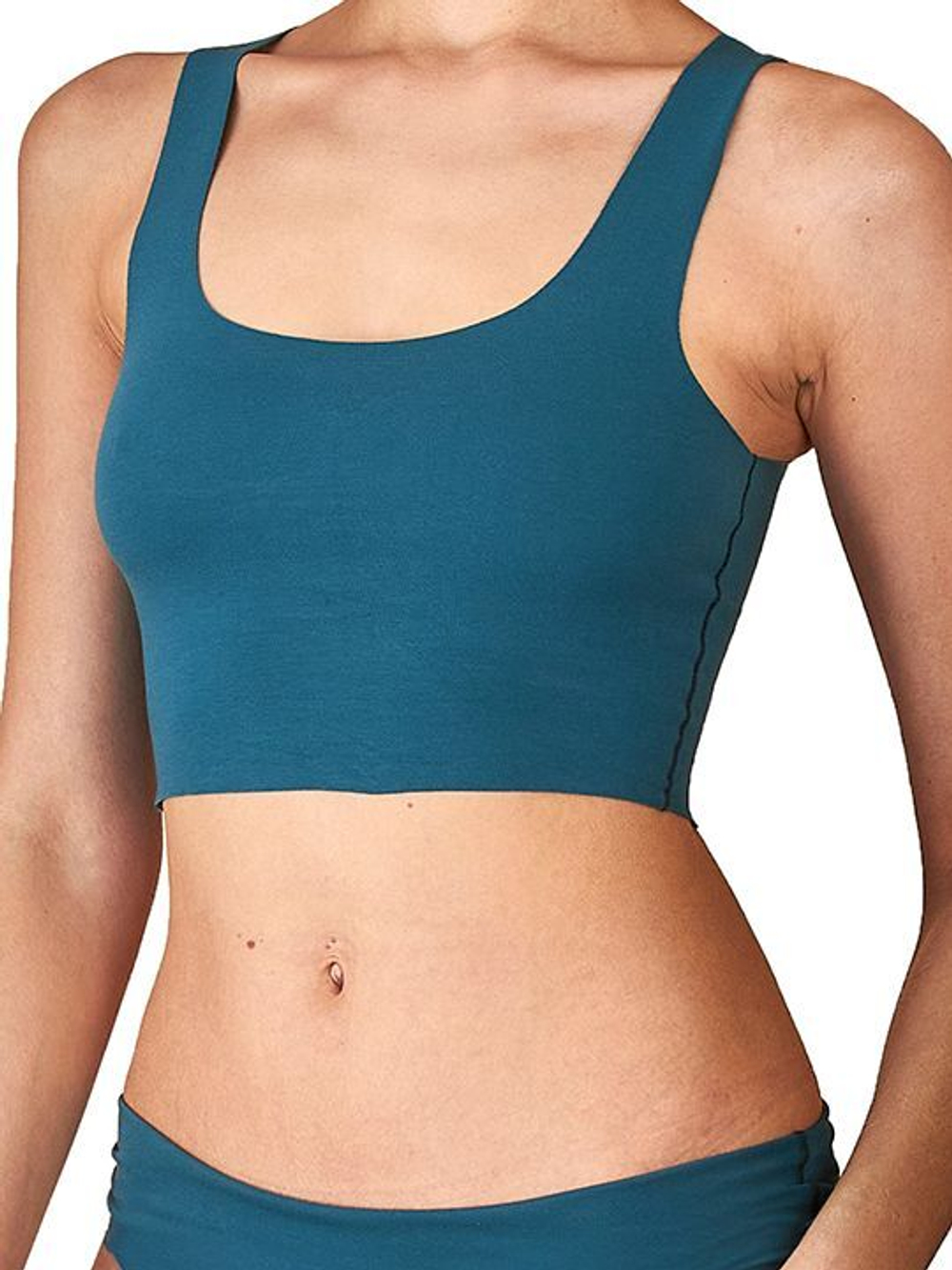 Женский укороченный бесшовный топ (Размер: M) (Цвет: зеленый)