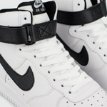 кроссовки Nike Air Force 1 Mid White Black Swoosh