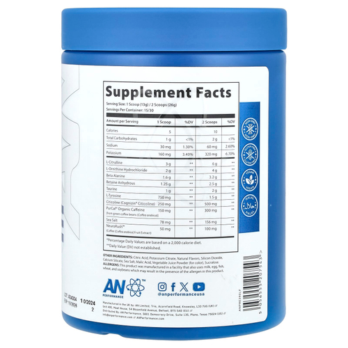 AN Supps, Перед тренировкой, лимонная заморозка, 390 г (13,75 унции)