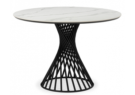 Керамический стол Woodville Вивиен 110 patagonoa bianco repose, черный