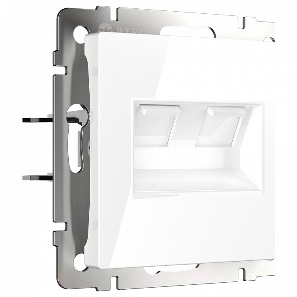 Розетка двойная Ethernet RJ-45 без рамки Werkel белый W1181101