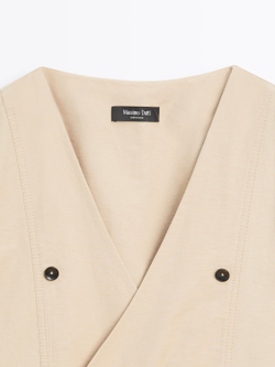 Massimo Dutti Длинный тренч, каменно-серый