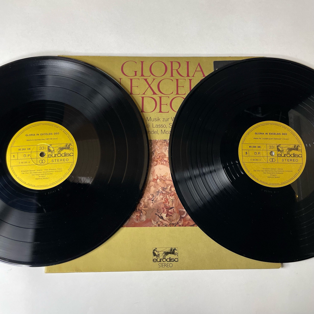 Винтажная виниловая пластинка LP Сборник Классической Музыки Orlando di Lasso, Schutz, Buxtehude, Bach Бах, Handel Гендель, Mozart Моцарт, Cornelius Gloria In Excelsis Deo (Германия 1977)