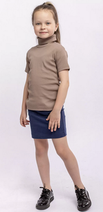 Водолазка для девочек 010_ШК22 коробкарукав, бежевый р.128 (Батик)